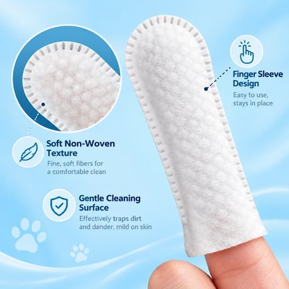 Pet Oral Cleaning Finger Wipes for Dogs & Cats